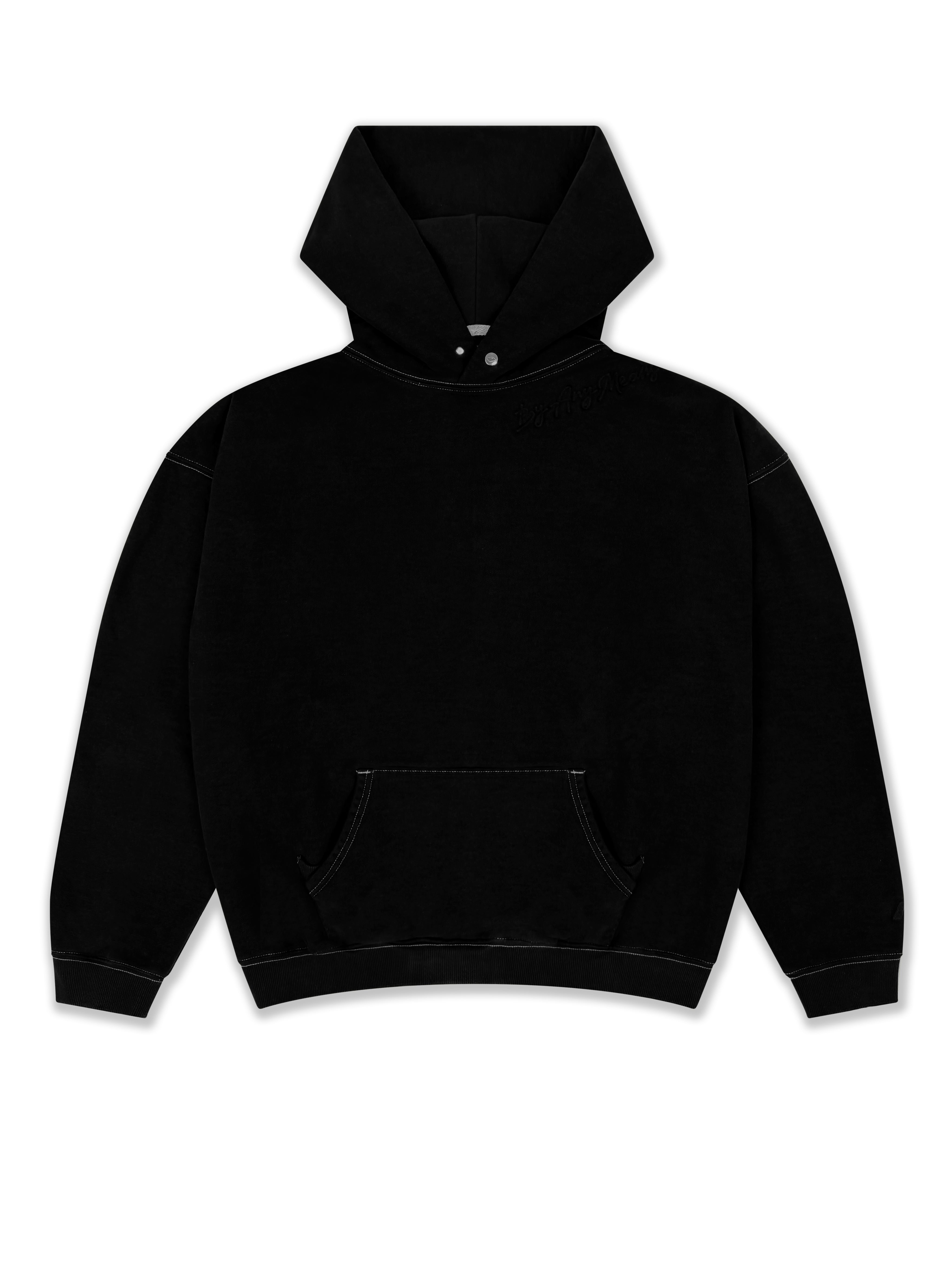 OVERSIZED LOUNGE FLEECE HOODIE - JET BLACK
